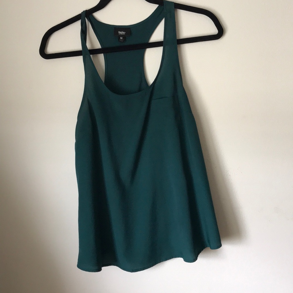 Silk green tank